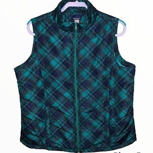 EUC Basic Editions Plaid Vest